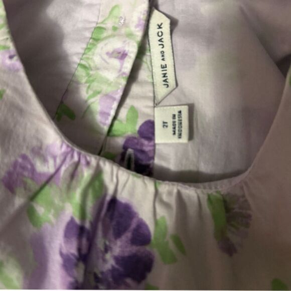 Janie & Jack Purple Floral Print Ruffle Wrap Front Dress Size 2T - Picture 8 of 9